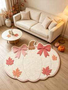 1pc Halloween Element Decorative Rug, Pumpkin Witch, Skeleton, Spider, Bat Pattern Decorative Rug, Modern Round Area Rug, Pattern, Rug, Bedroom Decor, Small Rug, Rug, Home Decor, Living Room Rug, Living Room Small Rug, Bedroom Rug, Living Room Home Decor, Washable Rug, Plush Rug, Thick Rug, Thick Rug, Furry Rug, Fluffy Rug, Autumn/Winter Rug, Thick/Plush - Multicolor - View 5