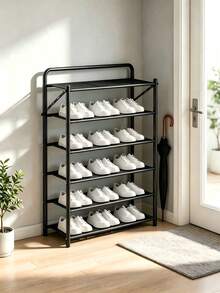1-Piece Shoe Rack With Multiple Layers And Large Capacity, Space-Saving For Easy Storage. Sturdy And Stable With Strong Load-Bearing, Suitable For Entryways And Bedrooms. - Black - View 4