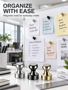 5/10/20pcs Strong Magnetic Push Pins, Matte Black Metal Magnetic Push Pins, Suitable For Refrigerator And Whiteboard, Scratch-Resistant Strong Magnets, Suitable For Home Office Storage, Tools And DIY Crafts - Multicolor - View 7