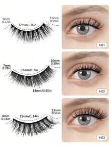 10 Pairs Eyelash Extension Cross Type 15mm False Eyelashes - Black - View 8