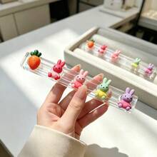 1pc Cartoon Animal Nail Art Pen Holder, Multi-Slot Nail Brush Display Rack, Large Capacity Nail Polish Pen Storage Box, Desktop Flower Heart Nail Art Pen Holder - Multicolor - View 5