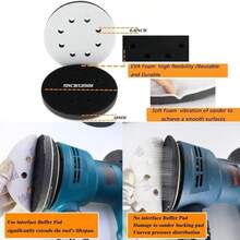 42pcs 5 Inch 8-Hole Car Scratch Repair Polishing Set, 40pcs 600-5000 Grit Hook & Loop Wet/Dry Sanding Discs, 1 Backing Pad + 1 Foam Interface Pad, Dust-Free & Anti-Clogging, Suitable For Car Paint, Glass, Metal, Resin, Wood Polishing - Black - View 5