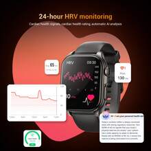Blackview 2.01 吋智慧手錶,男女通用,支援 ECG 心電圖監測、藍牙通話、血糖/睡眠/心率監測、LED 手電筒、IP68 防水、多種運動模式,適合男士/女士/長輩的健身追蹤器 - 查看 5