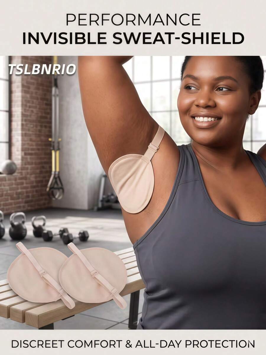 1pair Washable Underarm Sweat Pads With Adjustable Clear Straps Reusable Underarm Shields Shoulder Strap Armpit Sweat Guards Soft Absorbent Underarm Liners For Men Women
