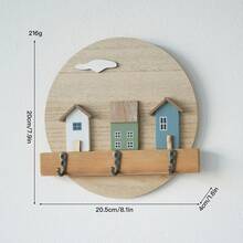 Wooden Wall-Mounted Hook Rack, No-Drill Entryway Key Storage Rack, Modern Minimalist Nordic Style Coat & Hat Rack, Space-Saving Wall Storage Rack, Suitable For Jackets, Hats, Bags, Keys, Towels, Bedroom, Hallway, Bathroom, Mudroom, Creative Christmas Gift - View 8