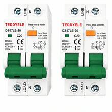 DZ47LE-63 RCBO 2P Pemutus Sirkuit Arus Sisa 30mA 230V C16/C20/C32 Perlindungan Beban Berlebih, Korsleting, dan Kebocoran Pemutus Sirkuit Miniatur Bersertifikat CE - Hijau - View 10