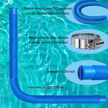 1 Set Pool Replacement Hose, Premium Anti-Kink PE Pool Filter Replacement Hose, Hose Suitable For 330 GPH, 530 GPH And 1000 GPH Filter Pumps, 1.25 Inch Diameter - 1 Set - View 2