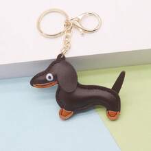 Cute Cartoon-Style Leather Sausage Dog Keychain, Unique Pendant Keyring, Small Gift, Daily Decoration, Mobile Phone Decoration - Multicolor - View 7