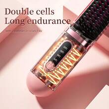 LCD Display, Plastic Ceramic Coating, Fast Heating, Adjustable Heat Settings, Wireless Hair Straightener, Portable Mini Home Hair Straightener, Wireless Ionic Hair Brush, 37 Spray Outlets, MCH Ceramic Heating 199°C 4-Level Temperature Control Anti-Scald Suitable For Travel And Home Use - A - View 4