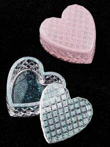 DIY Rhombus Lattice Heart Silicone Mold, Heart Storage Box Casting Mold For Aromatherapy Candle, Gypsum Epoxy Resin Drip Glue Mold, Handmade Desktop Ornament Home Decor Craft Making Mold - White Silicone Mold - View 5