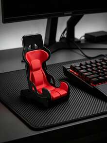 1pc Racing Seat Shaped Phone Holder, Desk Phone Stand, Gaming, Video Watching And Desktop Universal Smartphone Stand, Decorative Desktop Phone Holder, Home Decor, Suitable For Desk, Bedside Table, Shelf, Home Office Decoration, Christmas, Thanksgiving, New Year Holiday Gift Essential, Perfect Gift - Multicolor - View 1