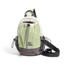 Black Drawstring Mini Backpack, Lightweight Nylon Fabric, Mesh Side Pockets, Adjustable Straps, Outdoor Casual Commute Minimalist Drawstring Bag - Multicolor - View 8