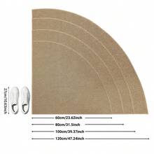 1pc Machine Washable Asymmetrical Half-Circle Wavy Edge Pineapple Ring (Faux Sisal) Doormat, TPR Non-Slip Bottom Home Decor Floor Mat, All-Season Versatile Creative Decorative Spring/Summer Carpet, Party Holiday Gift Non-Slip Foot Mat, Popular Party Gift Doormat, Best-Selling Entrance Mat - Camel - View 8