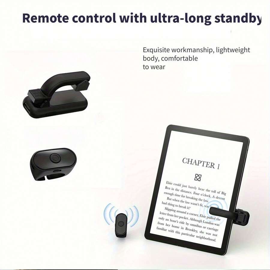 Remote Page Turner For Kindle Paperwhite Oasis Scribe E-Book Readers, Compatible With IPad Tablets, Remote Trigger For Page Turning, Photo Taking, Video Recording
