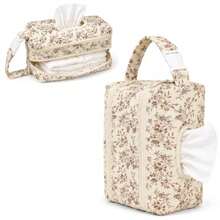 Wadah Tisu Basah Bayi Quilted Kecil Tas Popok Pengatur Penyimpanan Popok untuk Ibu, Kantong Tisu Motif Bunga Portabel Gantung untuk Kereta Bayi, Mobil, Perjalanan - MultiWarna - View 12