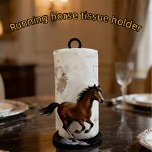 Running Brown Horse Acrylic Standing Tissue Holder, Cute Elegant Horse Pattern Tissue Storage Rack, Kitchen Living Room Dining Room Desktop Tissue Holder, Multi-Scenario Applicable Tissue Holder, New Year Horse Year, Racing Horse - View 2