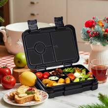 1pc Christmas Themed Multi-Compartment Bento Box, Microwaveable Lunch Box, Detachable Layered Design, Easy To Clean, Suitable For Office Lunch Box, Outdoor Travel, Camping Picnic, Back To School Supplies, Christmas Gift Selection - Multicolor - View 6