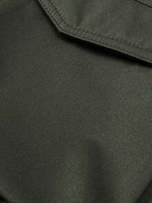 Vancamel Pulse Men's Jacket Autumn/Winter Thermal Lined Multi-Pocket Design Solid Color Versatile Minimalist Warm Jacket - Army Green - View 6