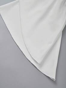 ii Women's Solid Color Frill Trim Off-Shoulder Flare Sleeve Short Dress - White - View 5