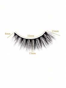 10 Pairs Eyelash Extension Cross Type 15mm False Eyelashes - Black - View 4
