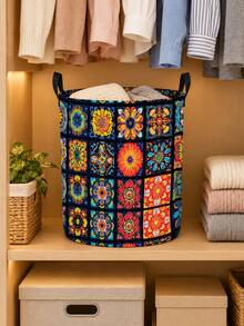 Dirty Clothes Storage Basket, Gift Storage, Suitable For Sofas, Toys, Bohemian Style, Suitable For Sofas, Toys, Living Room, Bathroom, Bedroom And Other Places, Storage Basket, Clips - Multicolor - View 1