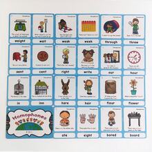 Lachilly 12pcs Children's English Homophone Flash Cards, Vocabulary Learning Cards, Double-Sided Educational Language Learning Toy, Interactive Learning Supplies - CA056 Homophones Flash Cards - View 5
