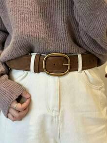 APLCSEY 2/1pc Women's Adjustable Belt Suitable For Matching With Pants - Round Button - View 8