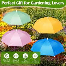 4 Packs 23.6in Adjustable Plant Shade Umbrella,4‑Color Rust‑Resistant Sun Protection For Potted Plants - 1Set - View 7