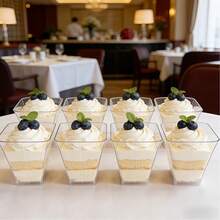 20/50/100pcs Transparent Reusable Dessert Cups, Multi-Purpose Clear Party Cups For Banana Pudding, Yogurt, Mousse Cake And Ice Cream - Durable And Stackable, Suitable For Birthday, Wedding, Party Supplies, Wedding Tableware - Holiday Food Preparation Containers, Stackable Design, Lightweight Material, Event Planner - Transparent - View 10