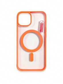 1pc 5-Style Optional Contrast Border Magnetic Large Window Transparent Phone Case, Ins Minimalist Phone Case, Built-In Magnetic Ring Supports Wireless Charging; Covers, A Style Transparent Border / B Style Light Pink Border / C Style Vibrant Orange Border / D Style Classic Black Border / E Style Light Gray Border, Raised Lens Full Coverage Anti-Drop Soft Shell, Minimalist Versatile Fashion Phone Case, Suitable For Personal Use, Birthday Gift Choice; Compatible With IPhone Case - Multicolor - View 118