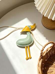 [Seagull Pendant Charm] 1pc Cute Seagull Artificial Leather Pendant, Multi-Color Design, Versatile Bag Charm, Car Key Accessory, Fashionable & Durable Gift - Multicolor - View 4