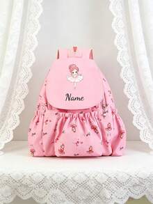 1pc Personalized Custom Backpack, Casual Cute Ballet Girl Theme Print, Zipper Closure Nylon Material, Adjustable Shoulder Straps, Hand-Carry, Suitable For Dance Class, School, Commute, Shopping, Daily Use. Birthday Gift. - Multicolor - View 11