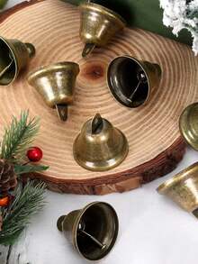 48/12/1pc Vintage Brass Bell Bronze Bell Retro Bell Brass Color - Vintage Mini Pendant, Suitable For Wedding Door Decor/Pet Collar, Christmas Halloween DIY Handmade Decoration (Pet) - Multicolor - View 3