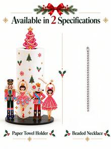2D Flat Christmas Nutcracker Kitchen Paper Towel Holder (No Power/Light) - Desktop Paper Towel Rack With Display And Storage Function, Fun Nutcracker Ballet Winter Design, Candy Fairy, Suitable For Kitchen, Bathroom, Living Room And Dining Room, Decorative Ornament To Create Warm Christmas Atmosphere, Ideal Choice For Christmas Decor, Christmas Gifts, Perfect Gift For Christmas Lovers And Close Friends - Multicolor - View 6