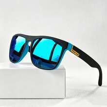 1 Pair Classic Square Frame Glasses, Unisex, Multi-Color Coated Lenses, Outdoor Beach Driving Casual Accessory - Multicolor - View 11