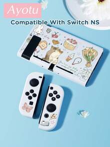Ayotu بطانية حماية بنمط كعكة القطة والكرز والزنبق، متوافق مع Switch، متوافق مع New Switch2 (2025)/Switch NS/Switch OLED، يمكن تركيبه في القاعدة دون إزالة بطانية الحماية، بطانية حماية عالمي لوحدة التحكم بالألعاب، إكسسوارات ألعاب Switch، مضاد للسقوط، مضاد للانزلاق، مضاد للخدش، أنيق وجميل، مناسب للخريف/عيد الميلاد/العودة إلى المدرسة/الشتاء والمناسبات الأخرى. - مشاهدة 15