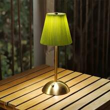 LED Wireless Pleated Touch Night Light, Metal Umbrella Bedside Lamp, 3 Color Temperatures & Stepless Dimming, Built-In 1200mAh Battery, Suitable For Living Room Decor, Office, Bedroom, Hotel, Perfect Christmas & Valentine's Day Gift - Fabric Table Lamp - View 11
