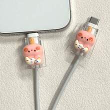 2pcs Cat Paw Pattern Cable Protector Sleeve, Compatible With Apple Phone Accessories Data Cable Protector - Durable, Anti-Cracking, Elegant Design - Multicolor - View 2