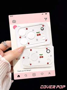 1 buah Pelindung Lensa Kaca Tempered Motif Kristal Ceri & Mutiara, Kompatibel dengan Apple 17 Pro/17 Pro Max/18 Pro/18 Pro Max, Perlindungan Kamera Belakang Menyeluruh, Tahan Gores & Tahan Aus, Pemasangan Mudah - Clear - View 4