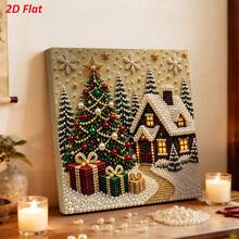 1 Set Christmas Snow House 5D Diamond Painting, 2D High Definition Printing Full Drill Kit, Scene Home Wall Decor Creative Christmas Handmade Gift - A - View 11