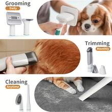 7-In-1 Pet Grooming Vacuum Kit, Dog Grooming Clipper, Pet Hair Remover, High Suction Low Noise Pet Grooming Set - EU F Type Plug(220-240V) - View 6