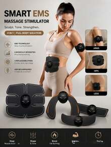 AXH. Battery Powered/Battery Type: Abdominal Muscle Stimulator Smart Weight Loss Device, Advanced Technology Fitness Equipment For Men And Women Abdominal Training - Black - View 13