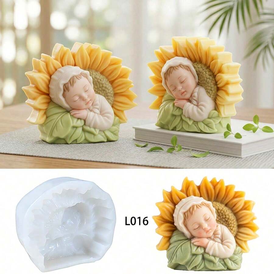 Cetakan Silikon Bunga Matahari Bayi untuk Gips, Aromaterapi, Sabun Buatan Tangan, Lilin, DIY Resin Casting - Bayi Bunga Matahari - View 1