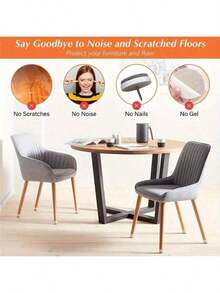 4/20-PackNon-Slip Chair Leg Covers, Multi-Size Options, With Felt Lining - Clear Silicone Floor Protectors. Suitable For Restaurants, Hotels, Cafes, Bedrooms, Non-Slip And Silent. Please Refer To The Size Chart To Choose According To Your Needs. - Multi-color - View 6