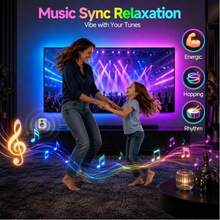 LED Strip Lights - USB RGB Strip Lights With TV LED Backlight, Glow LED Lights. Supports 24-Key APP Control, Suitable For Home, Bedroom, Christmas Parties, And Holiday Wall Decoration Night Light Illumination. - 24-key-aPP Control - View 3