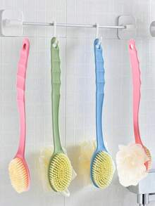 Extra Long Handle Exfoliating Brush, Suitable For Back Scrubbing, Bath Brush, Soft Bristles, Non-Slip Handle, Suitable For Hard-To-Reach Areas, Feet And Shoulders, Suitable For Home Bathroom SPA - Multicolor - View 4