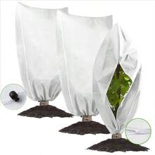 1pc Large White Plastic Plant Cover, Plant Insulation Cover With Zipper And Drawstring - Fruit Trees, Shrubs, Potted Plants Frost Protection Bag, Reusable Winter Plant Jacket, Winter Plant Care | Drawstring Closure Cover, Wind And Rain Protection Cover, Plant Protection Cover, Also Anti-Insect And Anti-Bird - [Zipper/Drawstring Lock Style] - View 10