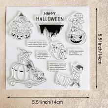 Halloween Clear Silicone Stamp, Pumpkin Witch Ghost For DIY Scrapbooking Card Making Journal Paper Craft Decor - Halloween-1 - View 16