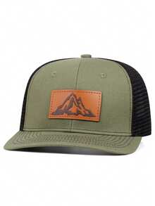 1pc Fashionable Breathable Mesh Mountain Print Baseball Cap, Street Hip-Hop Style Outdoor Casual Decorative Sun Hat, Adjustable, Unisex - Label Mountain - View 5