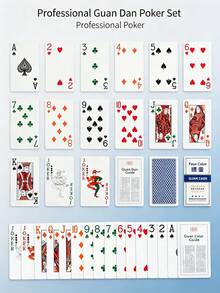 4-Color Poker Cards For Tournaments, Blue Core Paper Cards With Slim Design, High-Quality And Stylish Competition-Grade Playing Cards, Ideal For Home And Tournament Use - Multicolor - View 5